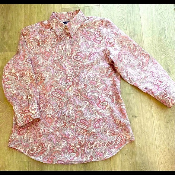 100%cotton Chaps blouse M - Picture 1 of 6